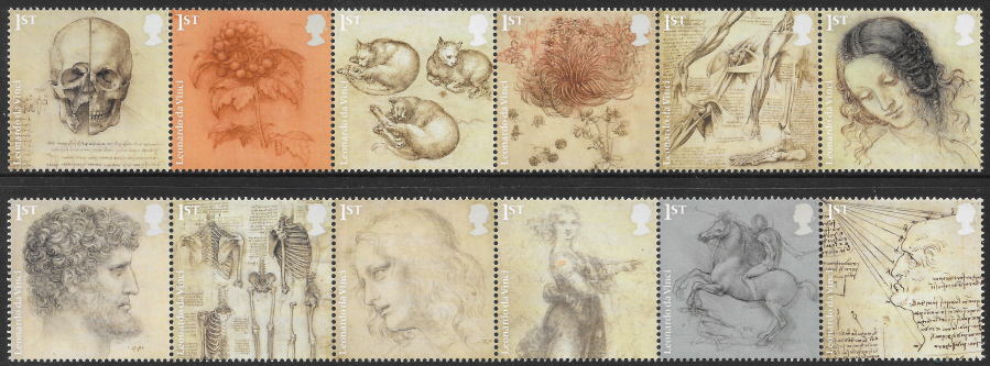 (image for) SG4170 / 81 2019 Leonardo Da Vinci unmounted mint set of 12